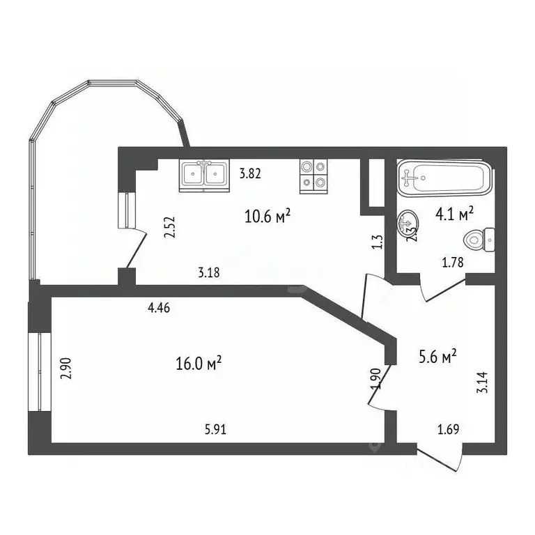 1-к кв. Севастополь ул. Правды, 33Б (36.3 м) - Фото 2