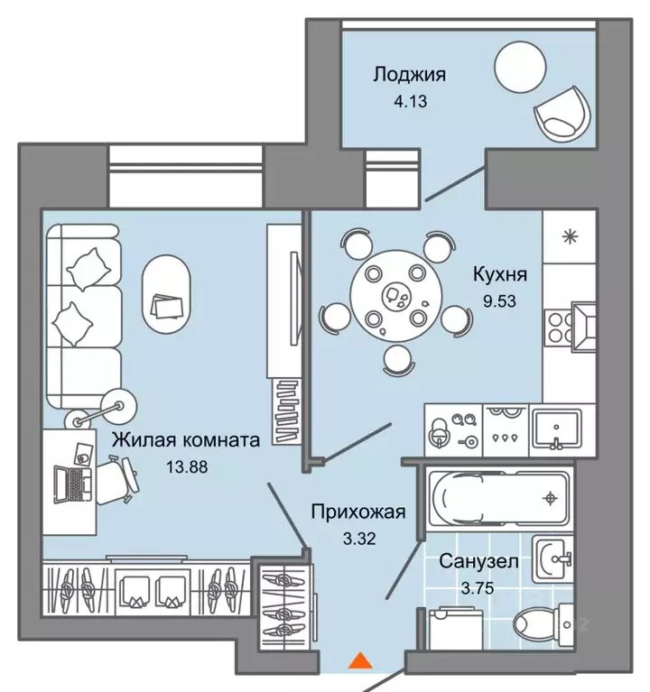 1-к кв. Ульяновская область, Ульяновск Новый Город мкр, Центральный ... - Фото 0