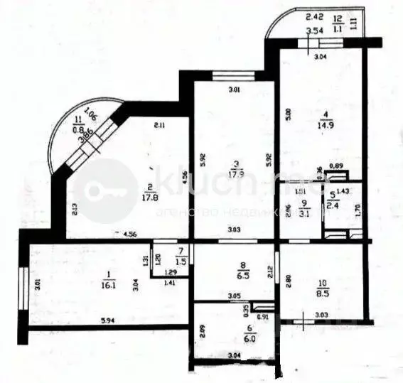3-к кв. Татарстан, Казань ул. Дубравная, 29А (94.7 м) - Фото 2