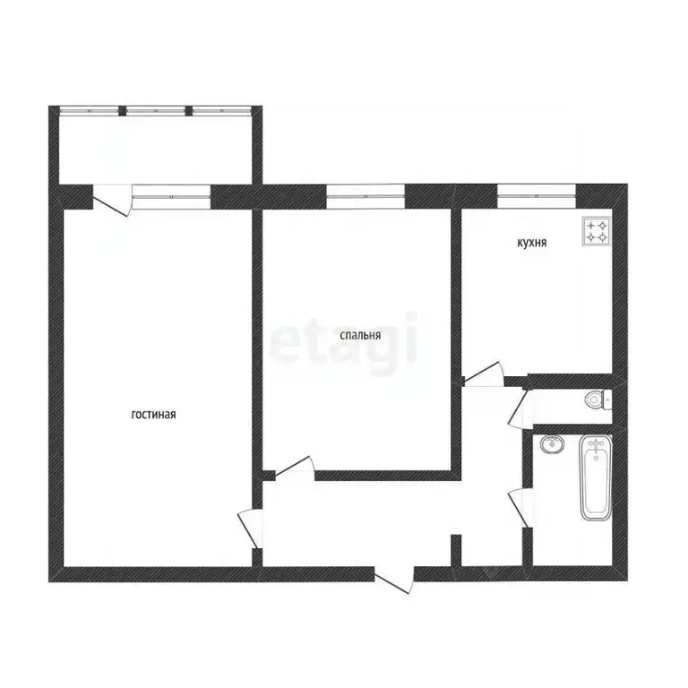 2-к кв. Костромская область, Кострома Рабочий просп., 19 (50.0 м) - Фото 2