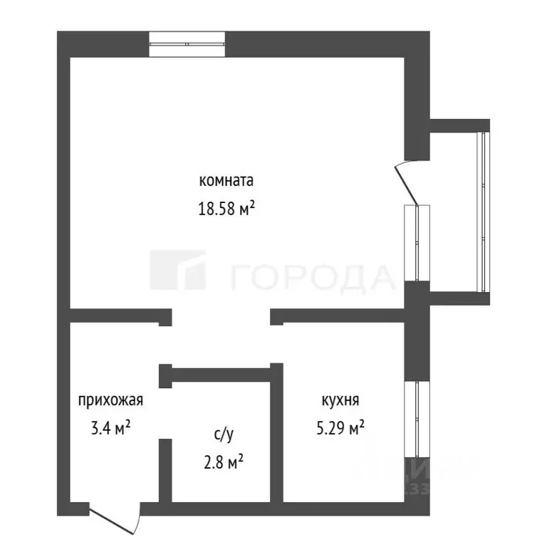 1-к кв. Кемеровская область, Новокузнецк просп. Дружбы, 29 (32.0 м) - Фото 2