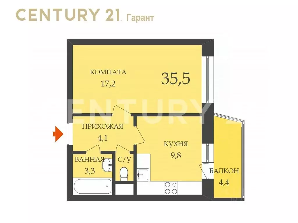 1-к кв. Санкт-Петербург просп. Кузнецова, 10к1 (35.5 м) - Фото 1