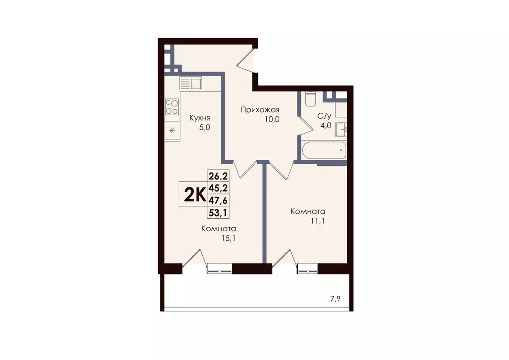 2-к кв. Ростовская область, Ростов-на-Дону Западный мкр, Академия ... - Фото 1