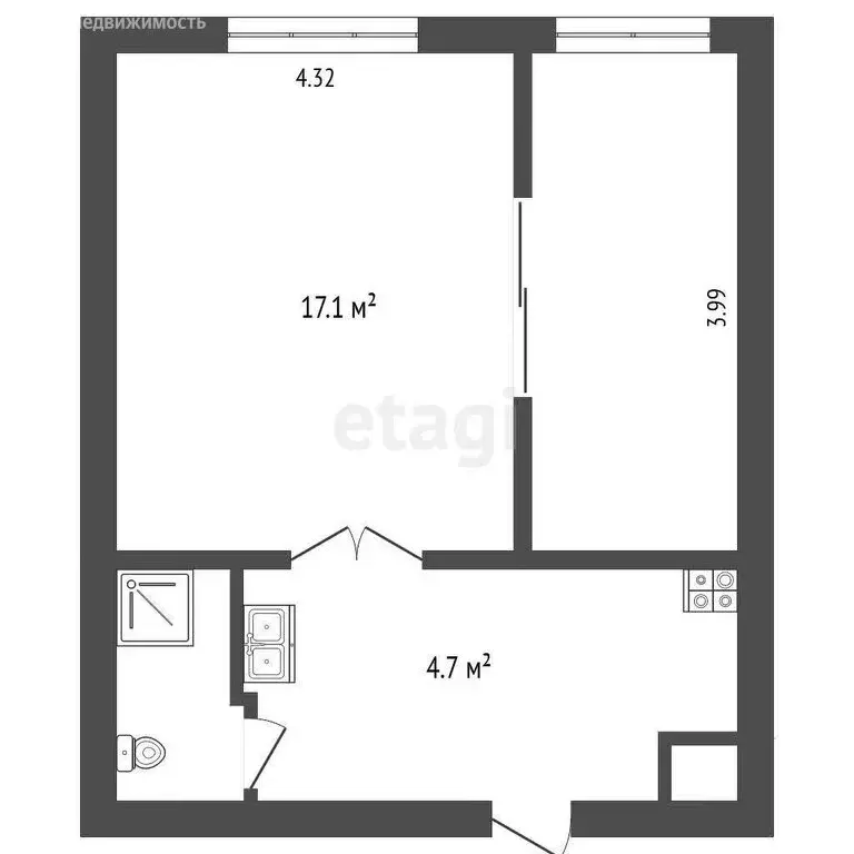 1-комнатная квартира: Ромоданово, улица Анны Лусс, 5 (23.8 м) - Фото 1