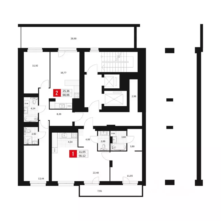 1-к кв. Башкортостан, Уфа ул. Большая Московская, 11 (56.12 м) - Фото 2