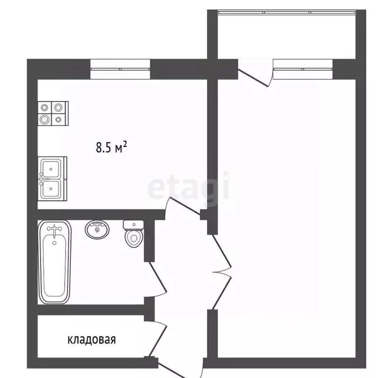 1-к кв. Челябинская область, Челябинск ул. Энергетиков, 5 (34.0 м) - Фото 1