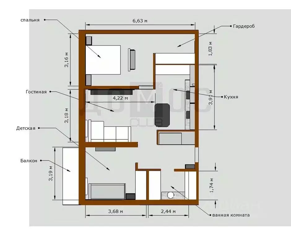 2-к кв. Свердловская область, Екатеринбург ул. Шаумяна, 28 (61.3 м) - Фото 2
