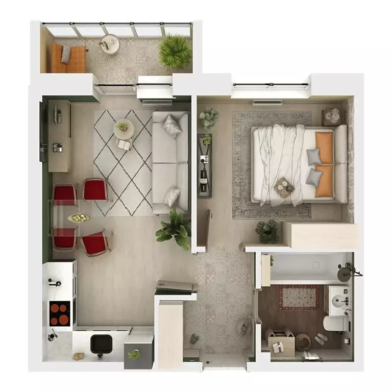 1-комнатная квартира: Тобольск, микрорайон 3Б, 6Бк2 (46.29 м) - Фото 2