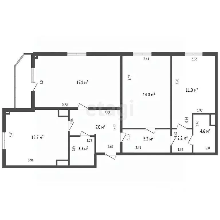 3-к кв. Ленинградская область, Кудрово г. Всеволожский район, ... - Фото 2