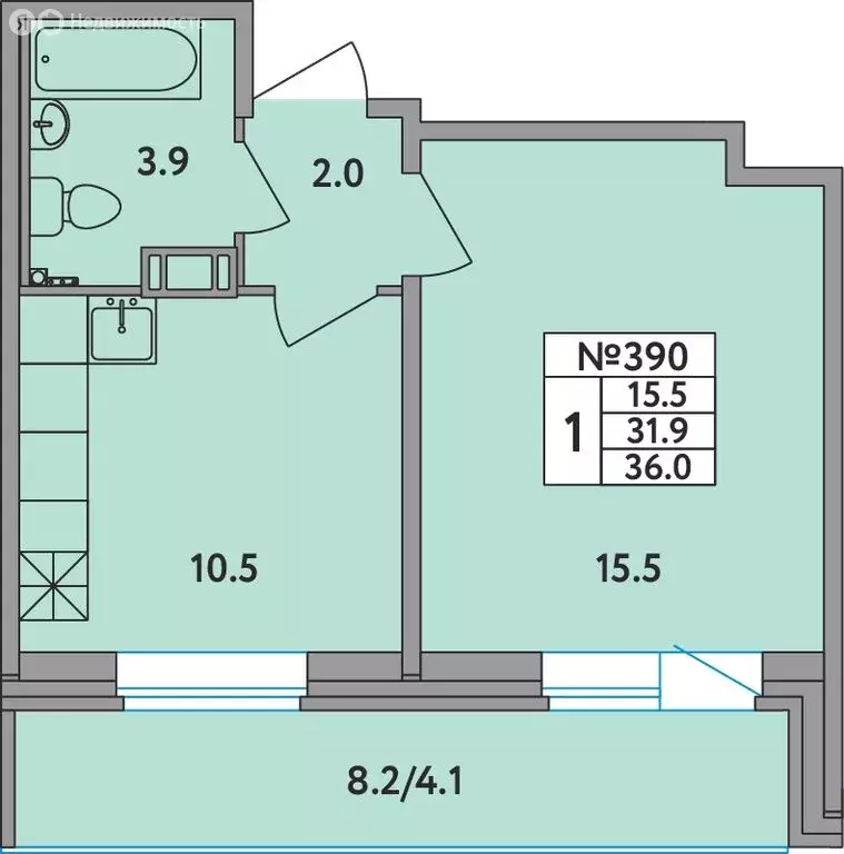 1-комнатная квартира: Новое Девяткино, Главная улица, 2 (36 м) - Фото 1