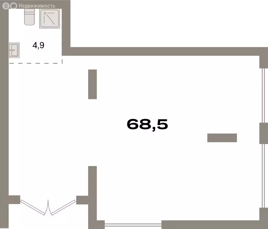 Помещение свободного назначения (68.54 м) - Фото 1