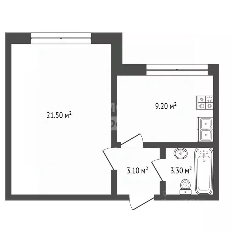 1-к кв. Ханты-Мансийский АО, Сургут Контейнерная ул., 4 (37.0 м) - Фото 1