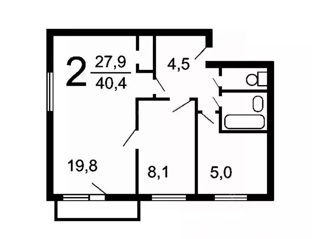 2-к кв. Московская область, Химки 9 Мая ул., 3 (40.2 м) - Фото 2