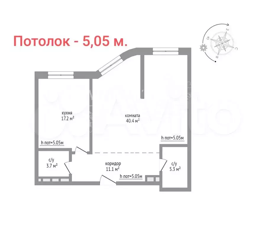 2-к. квартира, 78 м, 3/11 эт. - Фото 0