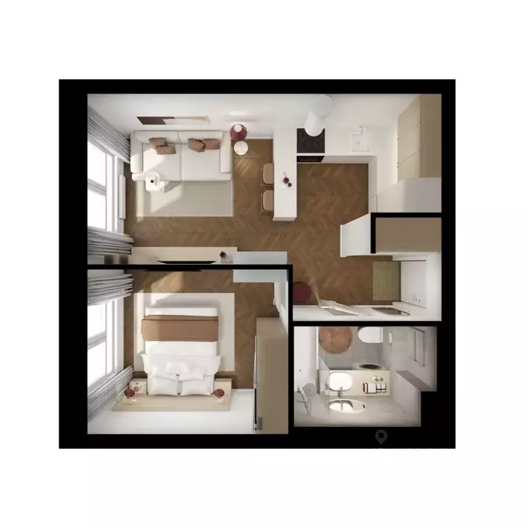 1-к кв. Московская область, Ленинский городской округ, Боброво пгт ... - Фото 2