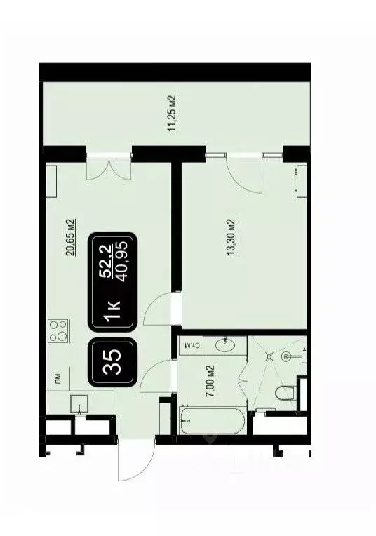 1-к кв. Краснодарский край, Анапа Пионерский просп. (52.2 м) - Фото 1