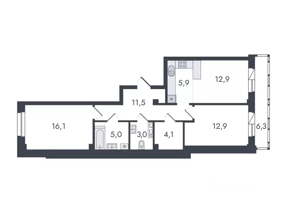 3-к кв. Кировская область, Киров ул. Чистопрудненская, 13 (77.7 м) - Фото 0