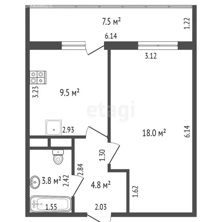 Квартира-студия: Анапа, ЖК Горгиппия Морская, бульвар Адмирала ... - Фото 1