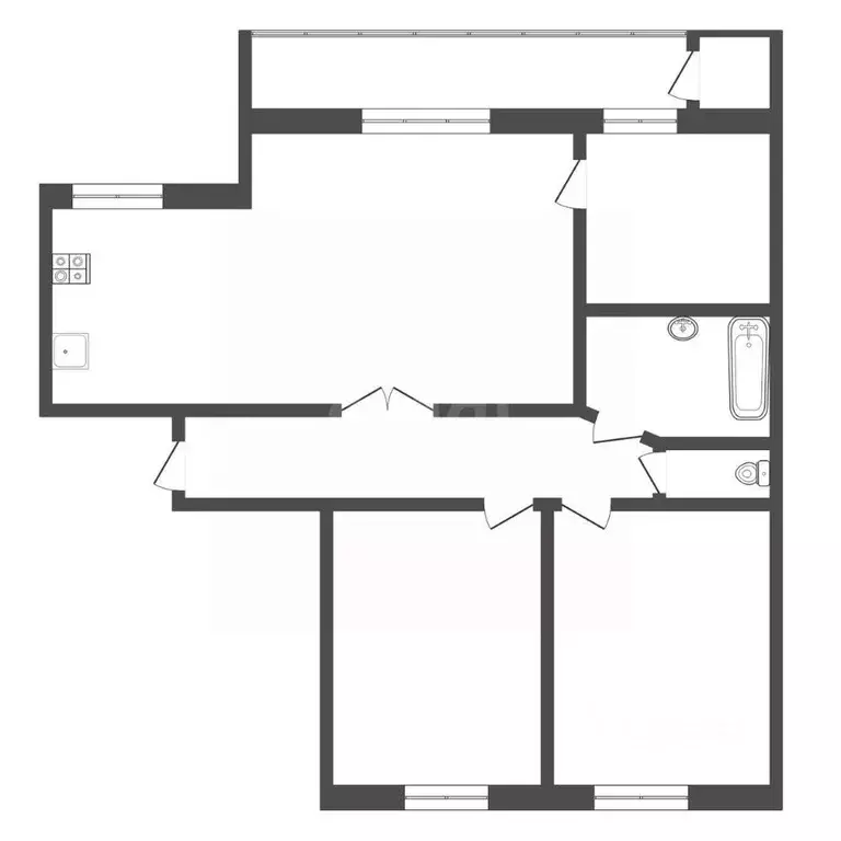 3-к кв. Тульская область, Тула ш. Калужское, 7 (74.4 м) - Фото 2