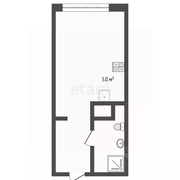 Студия Тюменская область, Тюмень ул. Андрея Кореневского, 11 (22.3 м) - Фото 2