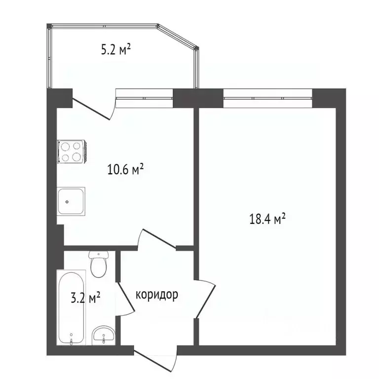 1-к кв. Ханты-Мансийский АО, Сургут Пролетарский просп., 35 (36.3 м) - Фото 2