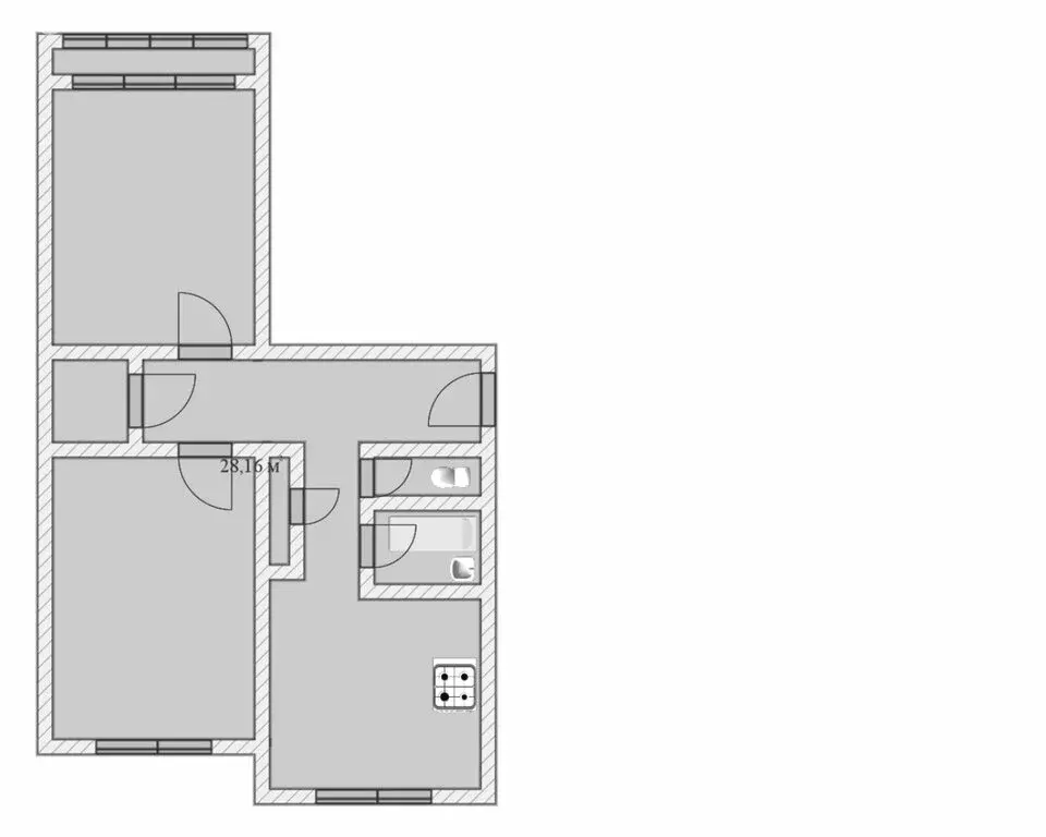 2-комнатная квартира: посёлок Аннино, улица 10-й Пятилетки, 3 (53.6 м) - Фото 2