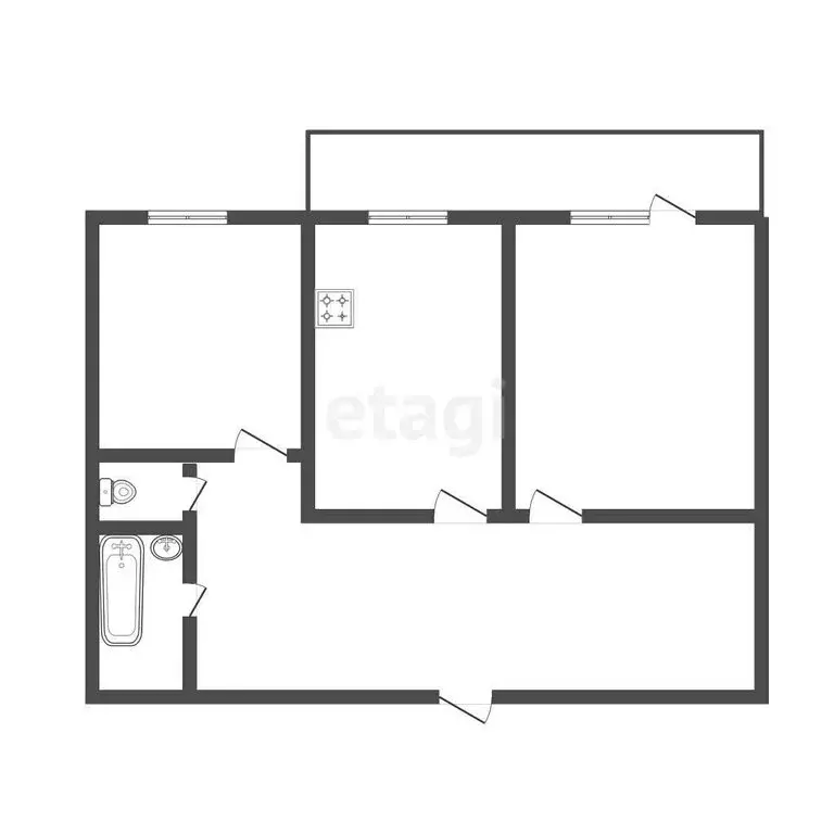2-комнатная квартира: Иркутск, улица Багратиона, 56/1 (48.3 м) - Фото 0