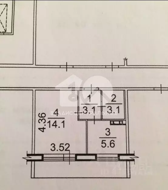 1-к кв. Новосибирская область, Новосибирск ул. Петухова, 103 (26.2 м) - Фото 2