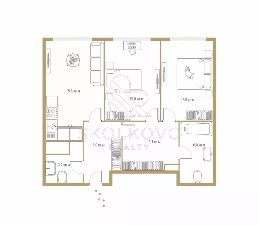 3-комнатная квартира: Москва, Шелепихинская набережная, 34к5 (66 м) - Фото 1