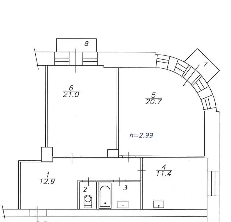 2-к кв. Красноярский край, Красноярск ул. Баумана, 16 (72.8 м) - Фото 1