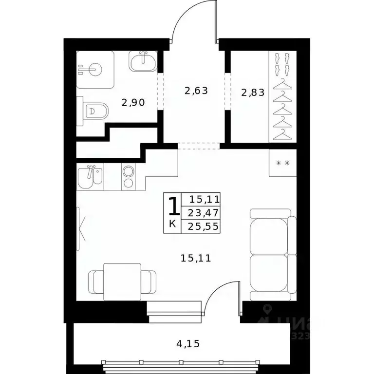 Студия Нижегородская область, Нижний Новгород Ленгородок мкр, Мед ... - Фото 0