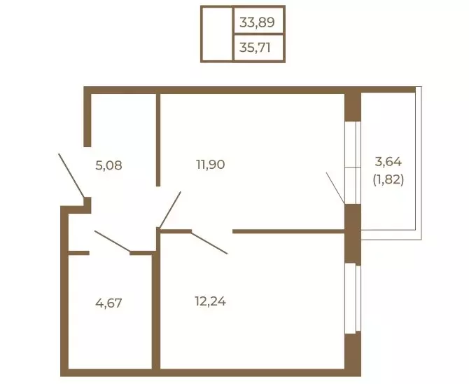 1-комнатная квартира: Сертолово, ЖК Новая История (35.71 м) - Фото 2