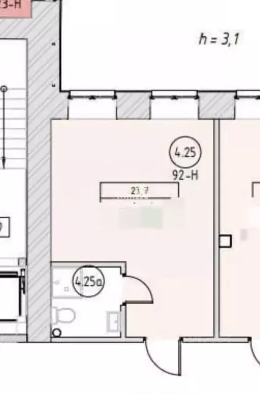 Студия Санкт-Петербург Большой Казачий пер., 10 (24.0 м) - Фото 2