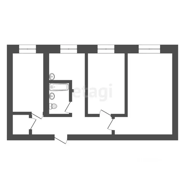 3-к кв. Бурятия, Улан-Удэ ул. Тулаева, 140 (57.3 м) - Фото 1