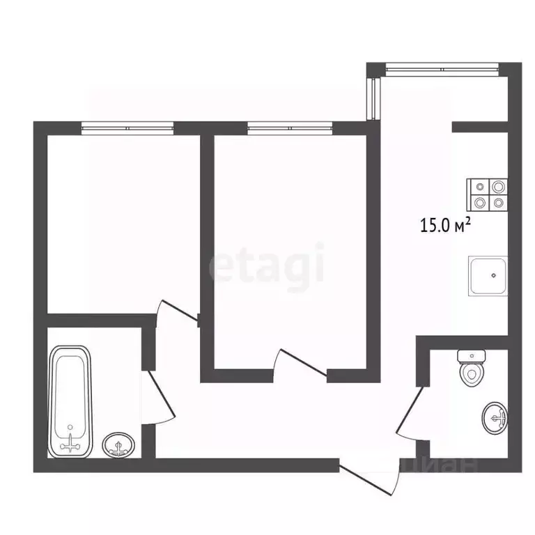 2-к кв. Московская область, Мытищи ул. Стрелковая, 17 (59.0 м) - Фото 2