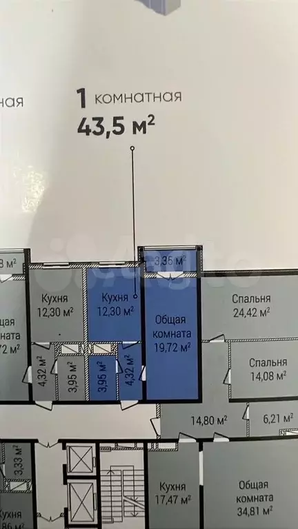1-к. квартира, 45 м, 17/17 эт. - Фото 0