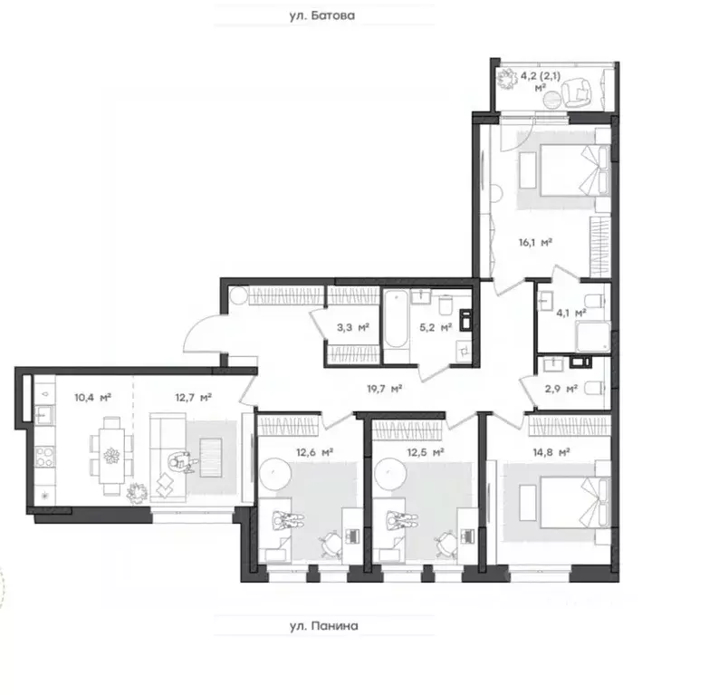 4-к кв. Ярославская область, Ярославль Тутаевское ш., 93Б (116.4 м) - Фото 1