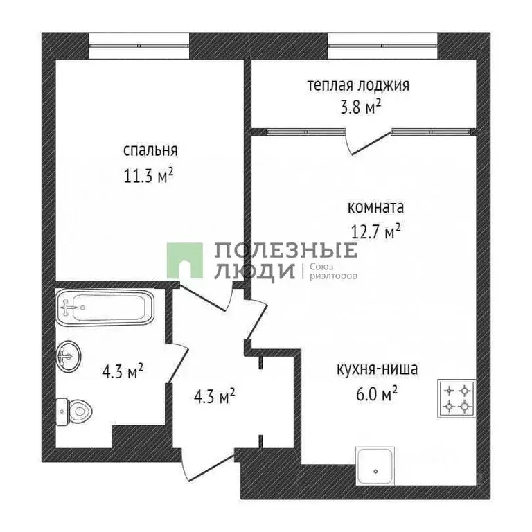 2-к кв. Красноярский край, Красноярск ул. Апрельская, 9А (42.6 м) - Фото 2