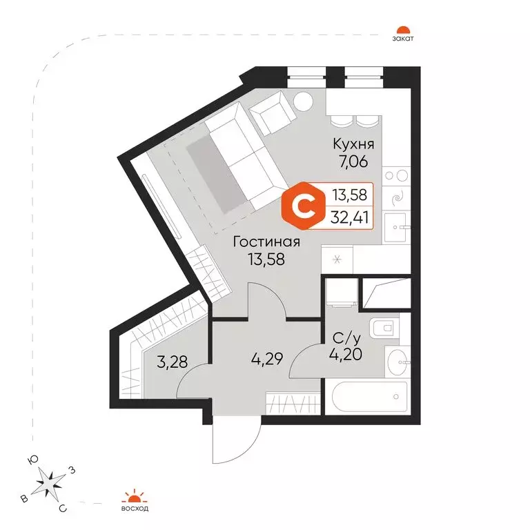 Квартира-студия: посёлок городского типа Некрасовский, Заводская ... - Фото 2