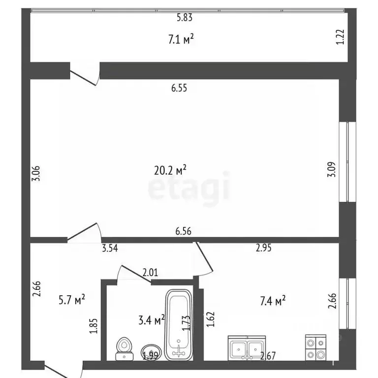 1-к кв. Башкортостан, Стерлитамак ул. Артема, 108 (36.7 м) - Фото 2