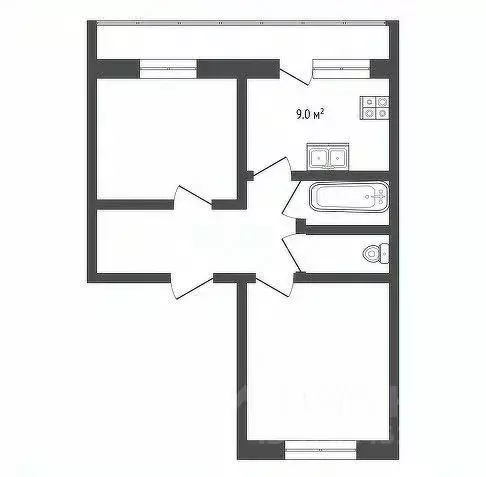 2-к кв. Нижегородская область, Перевоз 1-й мкр, 28 (45.0 м) - Фото 1