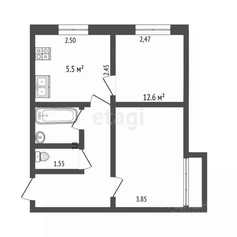 2-к кв. Мордовия, Саранск бул. Эрьзи, 20 (41.0 м) - Фото 1