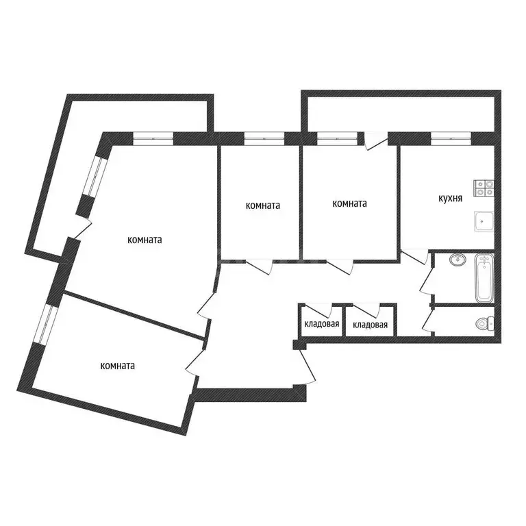 4-комнатная квартира: Кириши, проспект Героев, 2 (91.4 м) - Фото 1