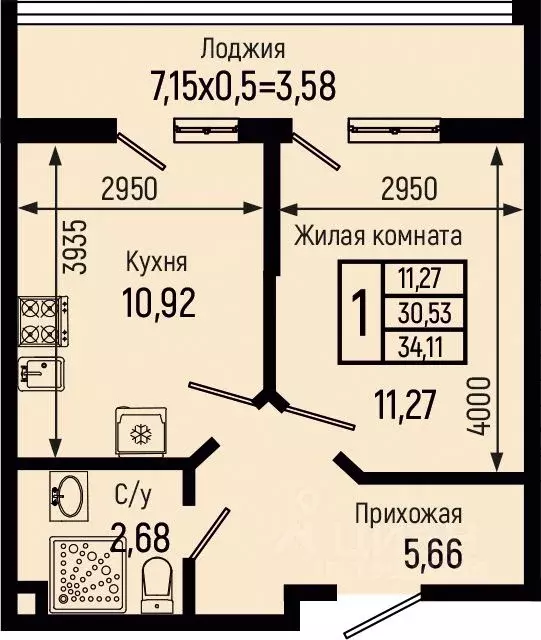 1-к кв. Краснодарский край, Туапсинский муниципальный округ, с. Небуг ... - Фото 0