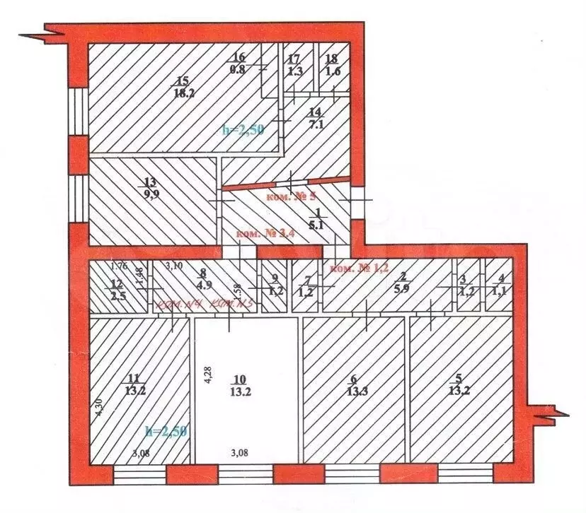 Комната 13,5 м в 5-к., 2/9 эт. - Фото 0