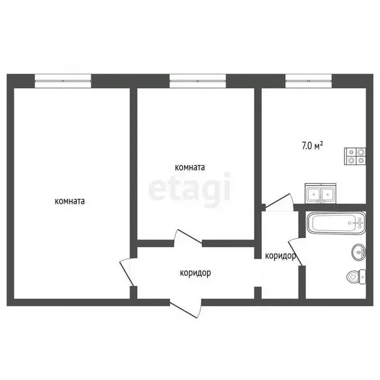 2-к кв. Тамбовская область, Тамбов ул. Карла Маркса, 253 (44.5 м) - Фото 2