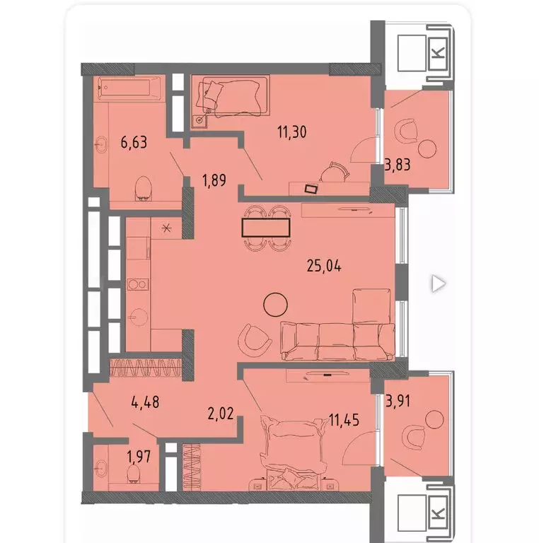 2-комнатная квартира: Евпатория, улица 9 Мая, 39 (67.1 м) - Фото 0