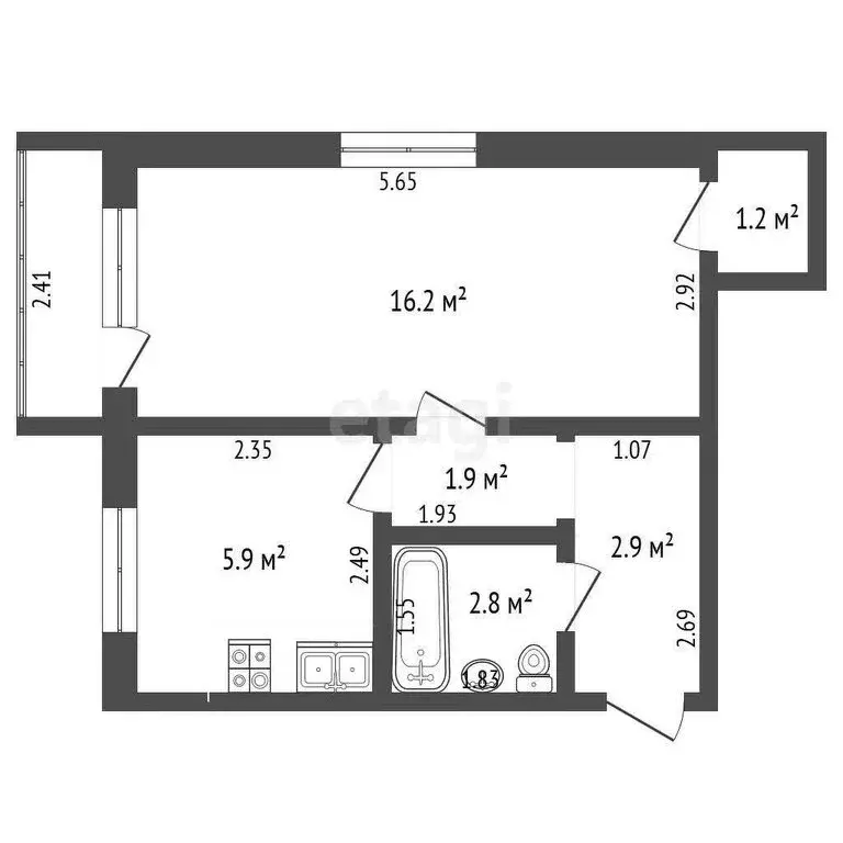 1-комнатная квартира: Товарково, посёлок городского типа Товарково, ... - Фото 0