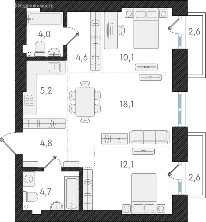 3-комнатная квартира: Новосибирск, Плановая улица, 60А (63.6 м) - Фото 0