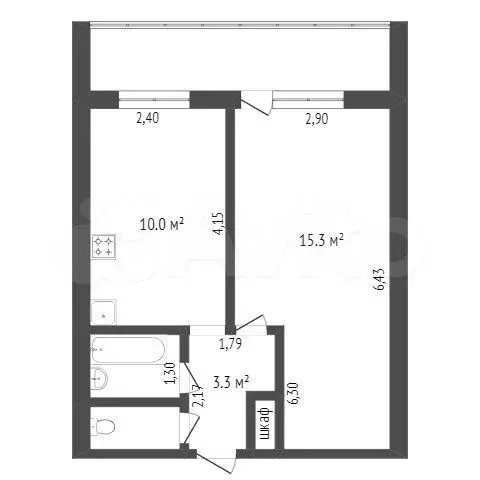 1-к. квартира, 35 м, 5/12 эт. - Фото 0